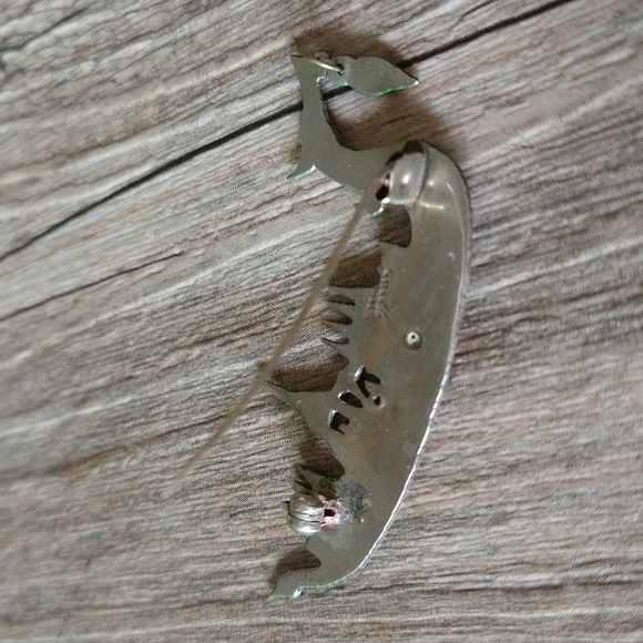 Vintage Sterling Silver Dragon Boat Pin - Picture 11 of 12